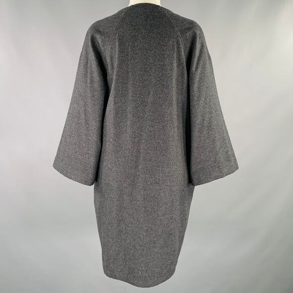 DRIES VAN NOTEN Size S Grey Wool Cashmere Collarless Zip Up Coat - Picture 4 of 6
